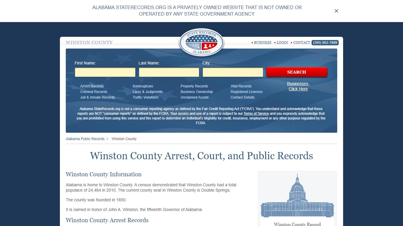 Winston County Arrest, Court, and Public Records